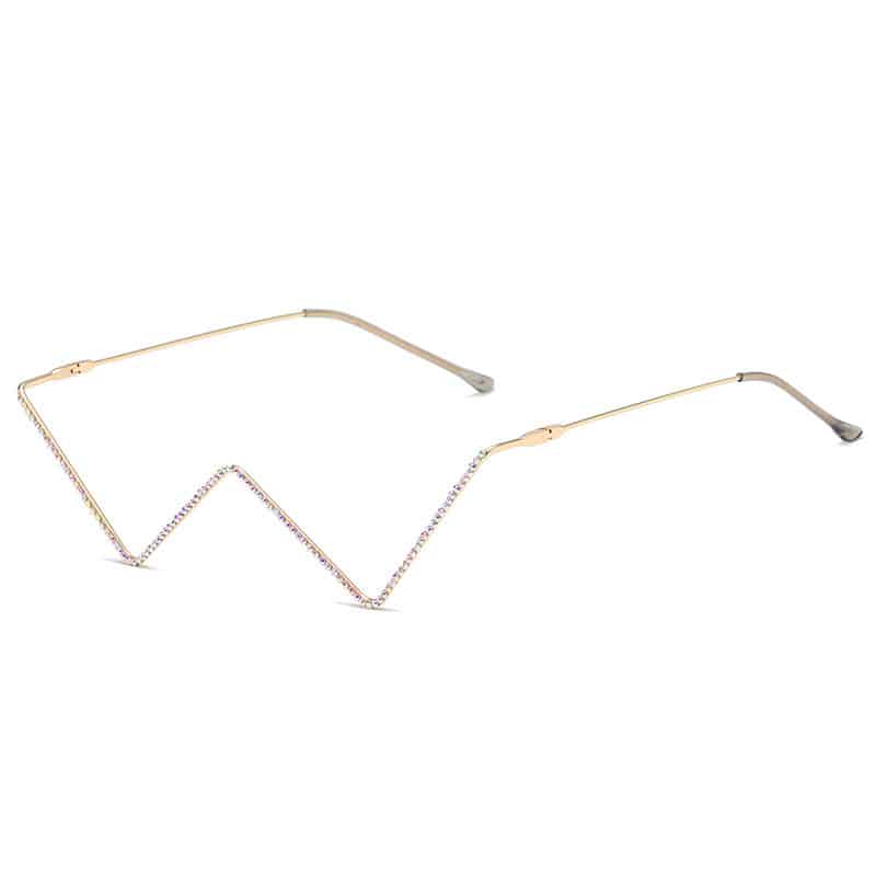 Lunettes en métal diamant sans pièce à la mode pour femmes – Image 5