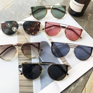 Lunettes de soleil à bord coupé et à demi monture pour hommes
