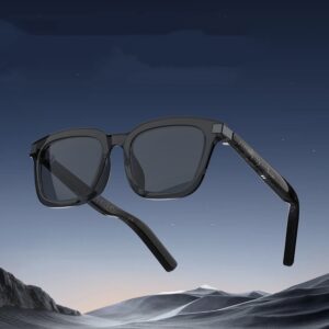 Lunettes Bluetooth intelligentes à technologie noire à la mode pour hommes et femmes