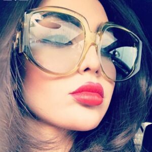 Lunettes de soleil rondes surdimensionnées pour femmes. Lunettes à montures olive pour dames