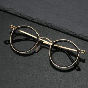 Lunettes à monture ronde vintage. Lunettes banales anti-rages bleus