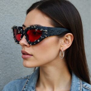 Lunettes à claquer de style tendance avec rivets décoratifs
