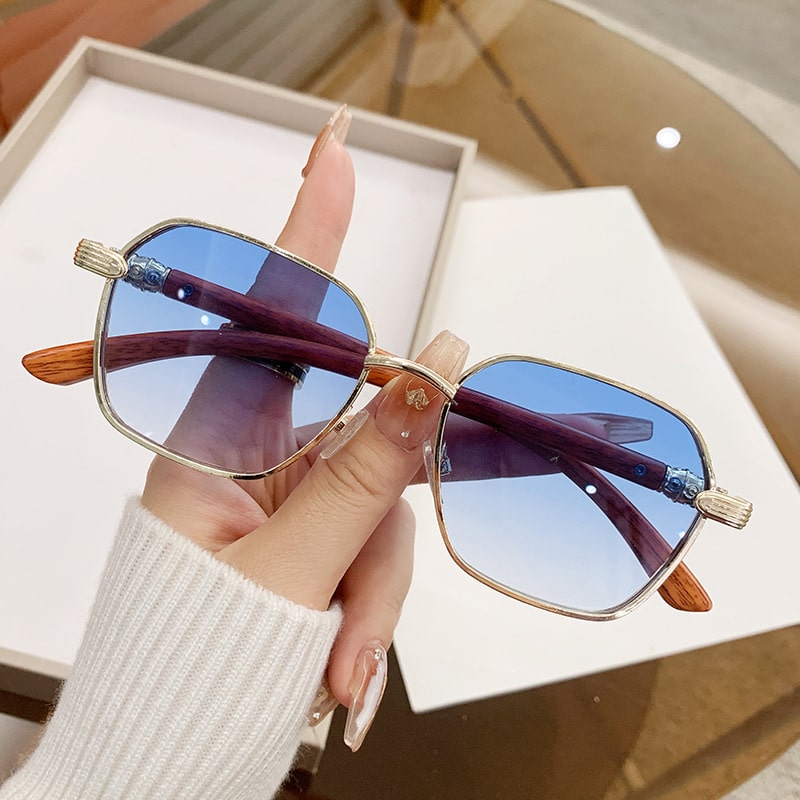 Lunettes de personnalité sans cadre en bois à la mode pour femmes – Image 7