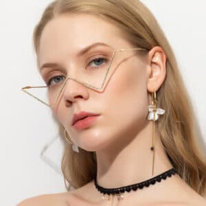 Lunettes en métal diamant sans pièce à la mode pour femmes