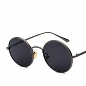 Lunettes de soleil à monture circulaire en métal