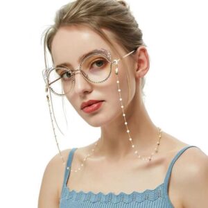 Verres avec chaîne en métal à la mode pour femmes