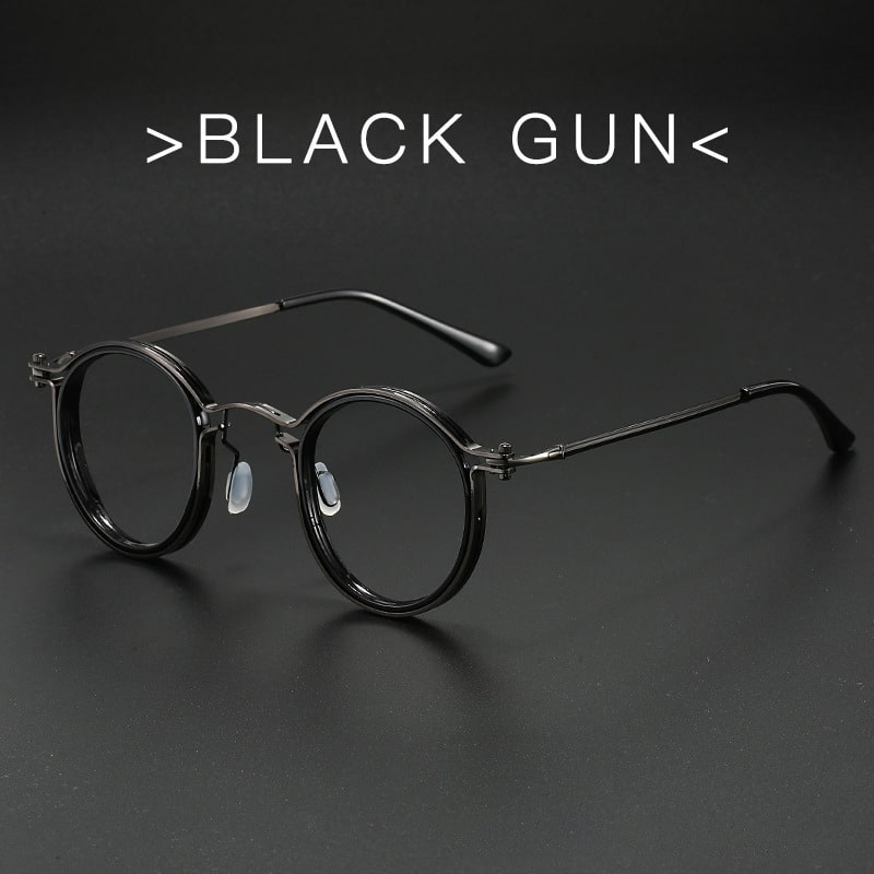 Lunettes à monture ronde vintage. Lunettes banales anti-rages bleus – Image 6