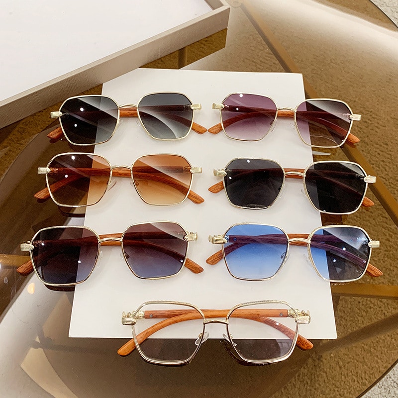 Lunettes de personnalité sans cadre en bois à la mode pour femmes – Image 2