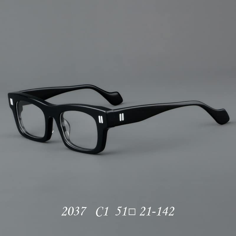 Lunettes à monture rétro en patchwork avec verres épais – Image 3