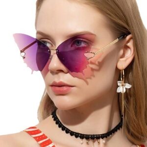 Lunettes de soleil à motif papillon pour femmes