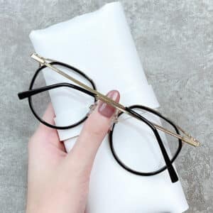 Lunettes de myopie rétro transparentes à monture métallique finies pour hommes et femmes