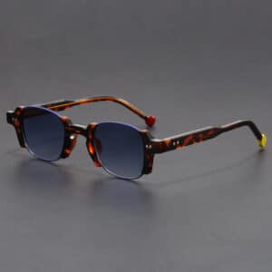 Lunettes de soleil à épingle rétro et à monture carrées à la mode