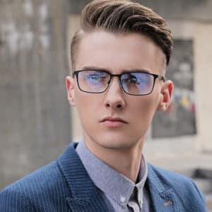 Monture de lunettes de mode. Monture de lunettes anti-bleue en métal mâle