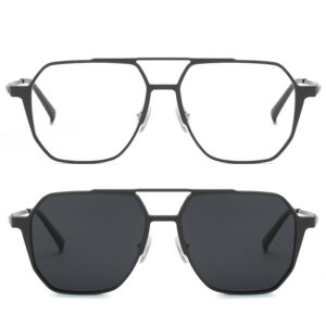 Lunettes de conduite en aluminium trois-en-un pour hommes