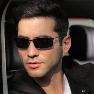 Lunettes de sport en métal polarisées pour hommes