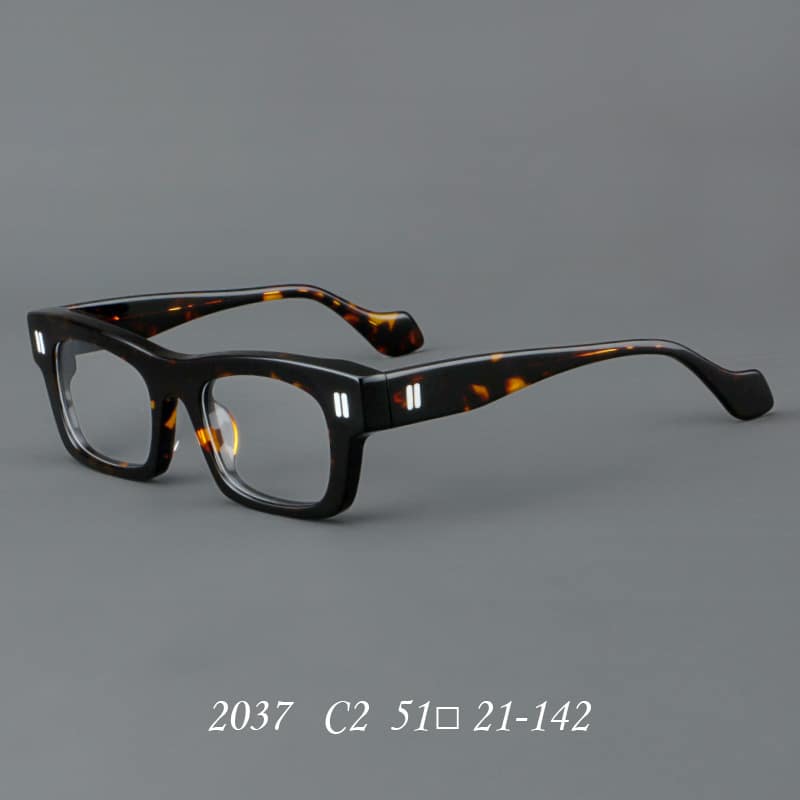 Lunettes à monture rétro en patchwork avec verres épais – Image 4