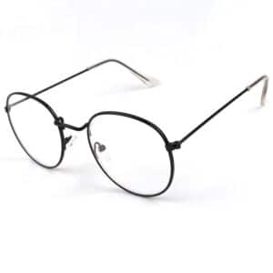 Lunettes à grande monture imprimé en métal de style rétro