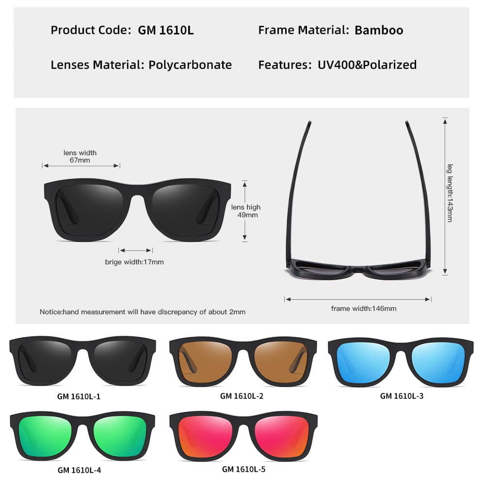 Lunettes à cadre noir brossé en bois de bambou – Image 7