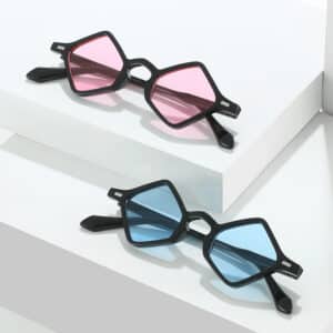 Lunettes géométriques à motif triangulaire pour femmes