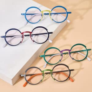 Lunettes de myopie à monture en titane pur multicouleurs et ultra-léger