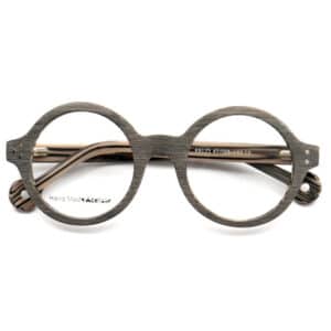 Lunettes à monture rayée en bois
