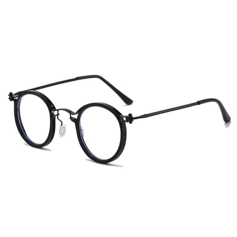 Lunettes à monture ronde vintage. Lunettes banales anti-rages bleus – Image 3
