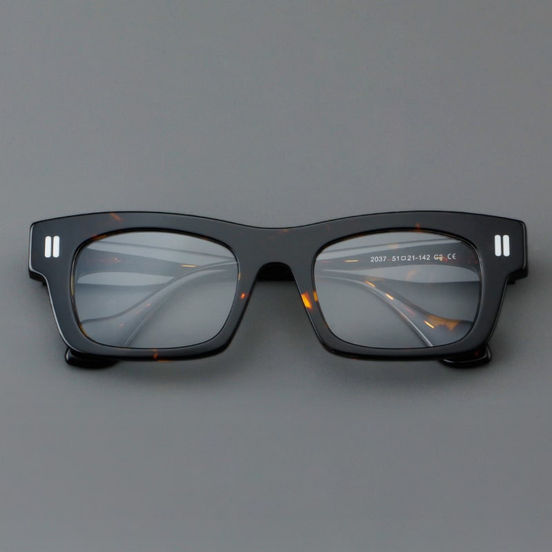 Lunettes à monture rétro en patchwork avec verres épais – Image 10