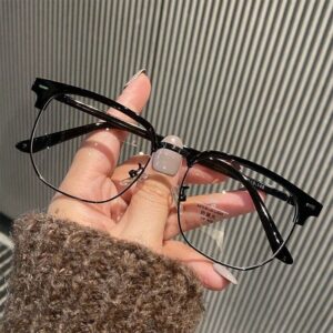 Lunettes de myopie haute définition à grand cadre bloquant la lumière bleue pour hommes et femmes