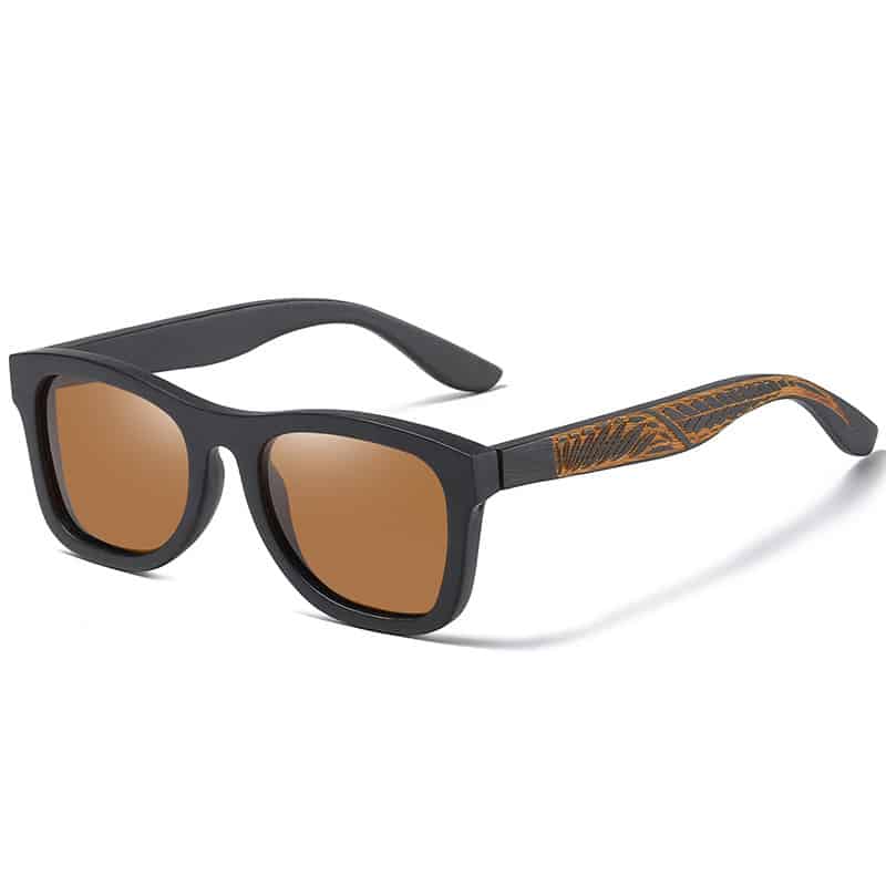 Lunettes à cadre noir brossé en bois de bambou – Image 6
