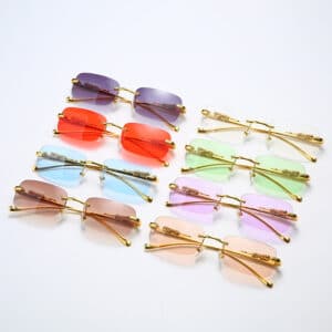 Lunettes de soleil en métal à tête léopard de style rétro pour femmes
