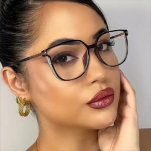 Lunettes de lecture anti-lumière bleue à grand cadre pour la mode féminine