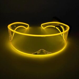 Lunettes refléchissantes avec des lumières brillantes
