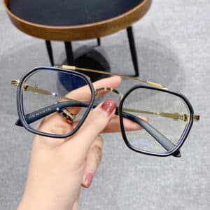 Lunettes anti-lumière bleue pour myopie à double montures rétro carrée