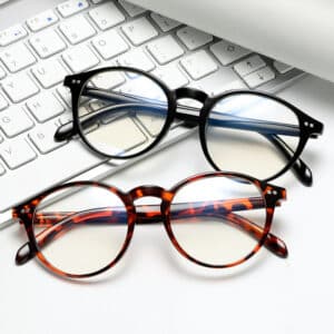 Lunettes anti-lumière bleue à double clous ronds