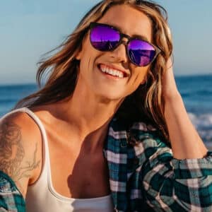Lunettes de soleil polarisées à monture ronde pour femmes