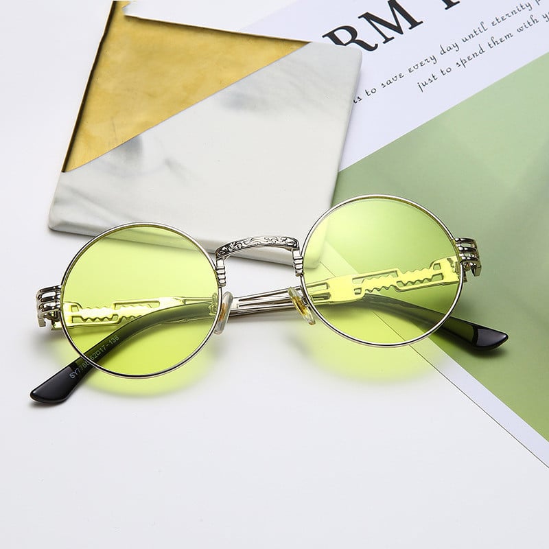 Lunettes rondes en métal creux à la mode