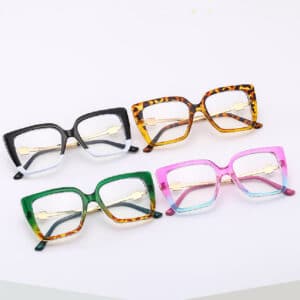 Lunettes de couleur unie colorées et de style diamant à la mode