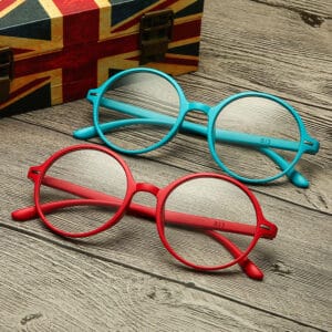 Lunettes de lecture rondes à monture large en résine HD