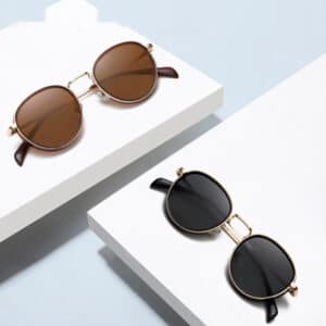 Lunettes de soleil rétro à monture ronde