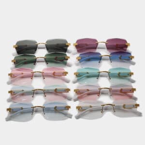 Lunettes de soleil sans cadre. Lunettes de soleil marbrées à la mode pour hommes