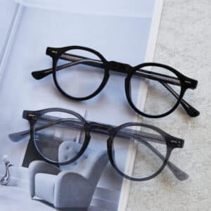 Lunettes de myopie de style artistique rétro et rond pour hommes et femmes