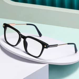Monture de lunettes anti-lumière bleue pour homme en métal