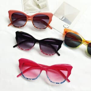 Lunettes de soleil œil-de-chat de couleur gelée pour femmes