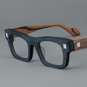 Lunettes à monture rétro en patchwork avec verres épais