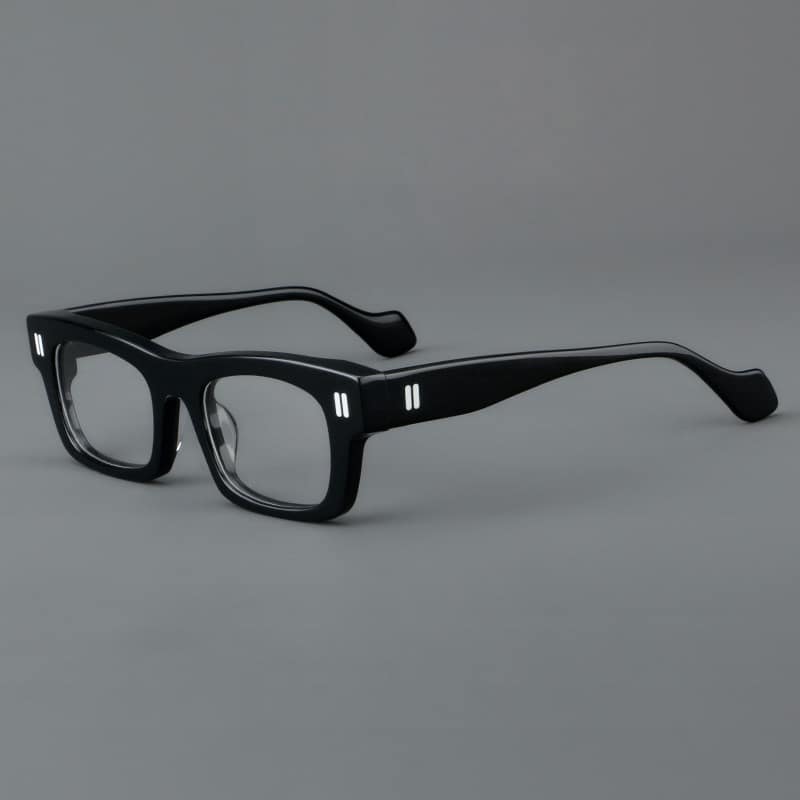 Lunettes à monture rétro en patchwork avec verres épais – Image 9