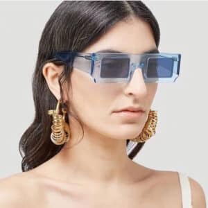 Lunettes de soleil carrées de couleur bonbon et verres colorés pour femmes
