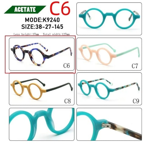 Lunettes de lumière anti-bleu rétro en acétate pour tableaux – Image 4