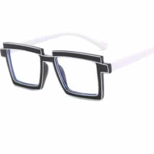 Lunettes TR90 anti-rayons bleus à monture carrée et verres plats