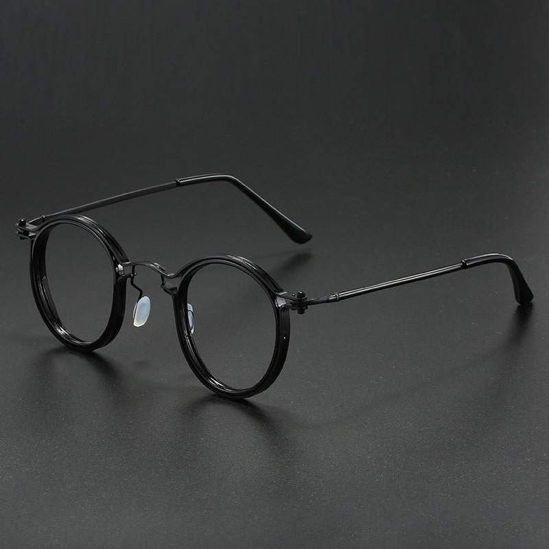 Lunettes à monture ronde vintage. Lunettes banales anti-rages bleus – Image 7