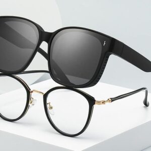 Lunettes de soleil d’été avec protection solaire, lumière polarisée, un miroir, double usage anti-éblouissant